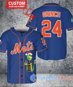 Grinch Christmas New York Mets Custom Baseball Jersey Royal