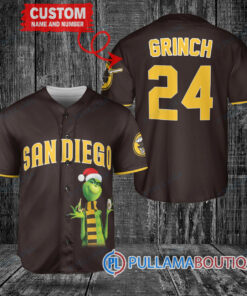 Grinch Christmas San Diego Padres Custom Baseball Jersey Brown