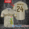 Grinch Christmas Cleveland Guardians Custom Baseball Jersey Gray