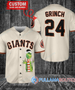 Grinch Christmas San Francisco Giants Custom Baseball Jersey Cream