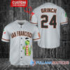 Grinch Christmas Milwaukee Brewers Custom Baseball Jersey White