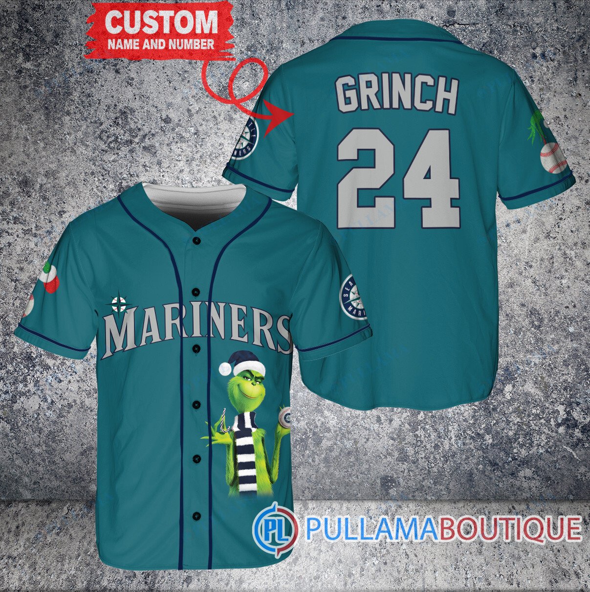 Grinch Christmas Los Angeles Angels Custom Baseball Jersey Red