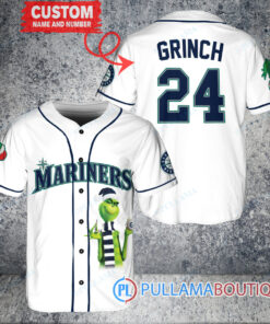 Grinch Christmas Seattle Mariners Custom Baseball Jersey White