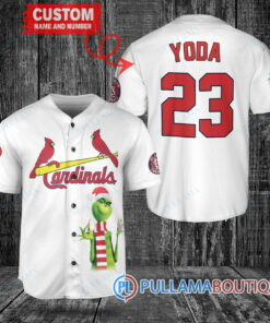 Grinch Christmas St.Louis Cardinals Custom Baseball Jersey White