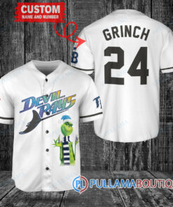 Grinch Christmas Tampa Bay Rays Custom Baseball Jersey White Alternate Replica