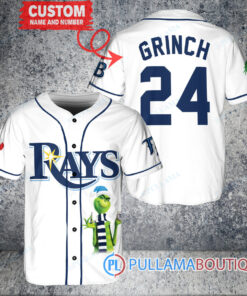 Grinch Christmas Tampa Bay Rays Custom Baseball Jersey White Home Replica