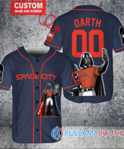 Houston Astros x Darth Vader Star Wars with Trophy Baseball Jersey Navy City Connect