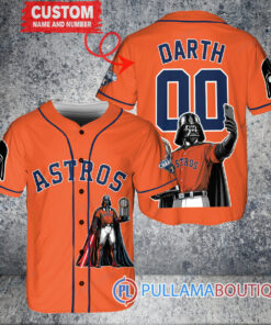 Houston Astros x Darth Vader Star Wars with Trophy Baseball Jersey Orange