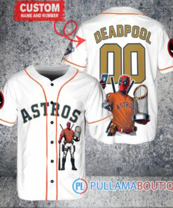 Houston Astros x Deadpool with Trophy Baseball Jersey White