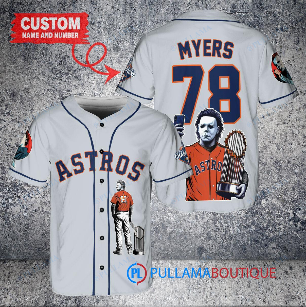 San Diego Padres x Halloween Michael Myers with Trophy Custom Baseball Jersey White