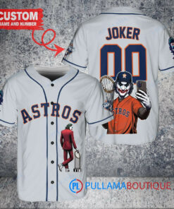 Houston Astros x Joker DC Comics with Trophy Custom Baseball Jersey Gray