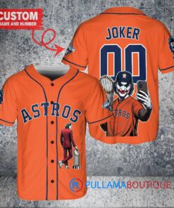 Houston Astros x Joker DC Comics with Trophy Custom Baseball Jersey Orange