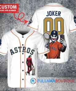 Houston Astros x Joker DC Comics with Trophy Custom Baseball Jersey White