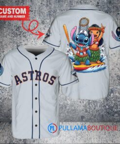 Houston Astros x Lilo & Stitch with Trophy Baseball Jersey Gray