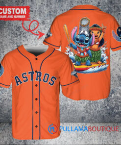 Houston Astros x Lilo & Stitch with Trophy Baseball Jersey Orange