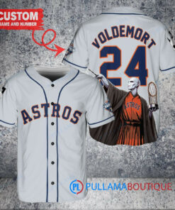 Houston Astros x Lord Voldemort Harry Potter with Trophy Custom Baseball Jersey Gray