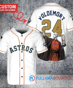 Houston Astros x Lord Voldemort Harry Potter with Trophy Custom Baseball Jersey White