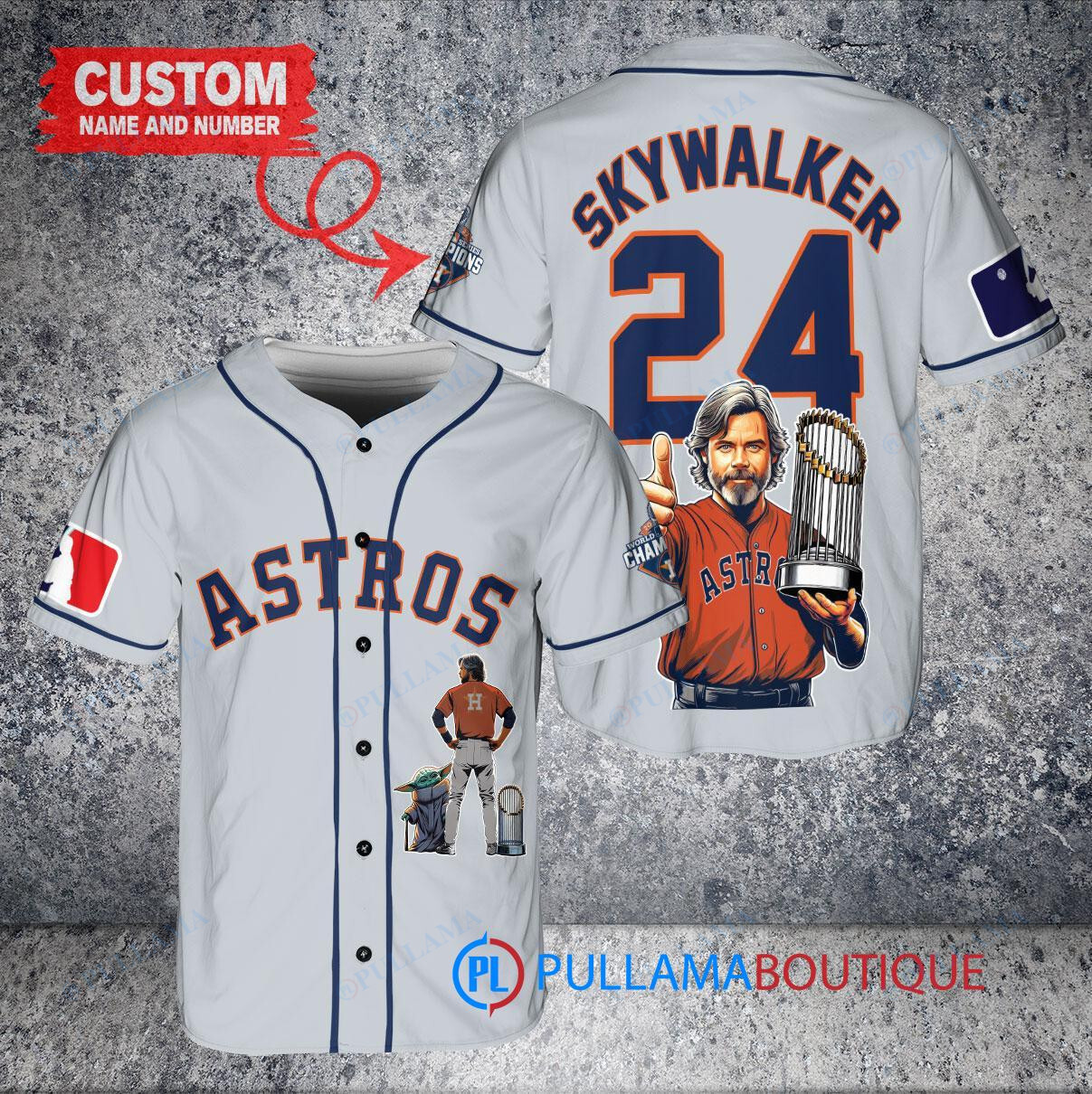 Texas Rangers x Luke Skywalker Star Wars with Trophy Custom Baseball Jersey White