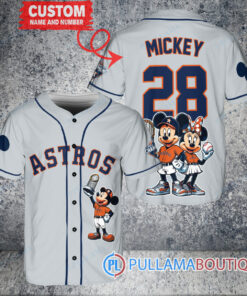 Houston Astros x Mickey and Minnie with Trophy Baseball Jersey Gray