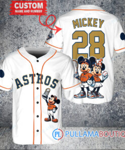 Houston Astros x Mickey and Minnie with Trophy Baseball Jersey White