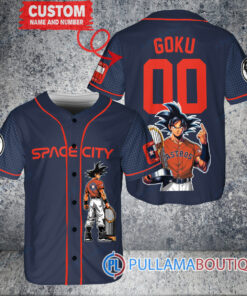 Houston Astros x Son Goku Kakarot Super Saiyan Dragon Ball Z with Trophy Baseball Jersey Black City Connect