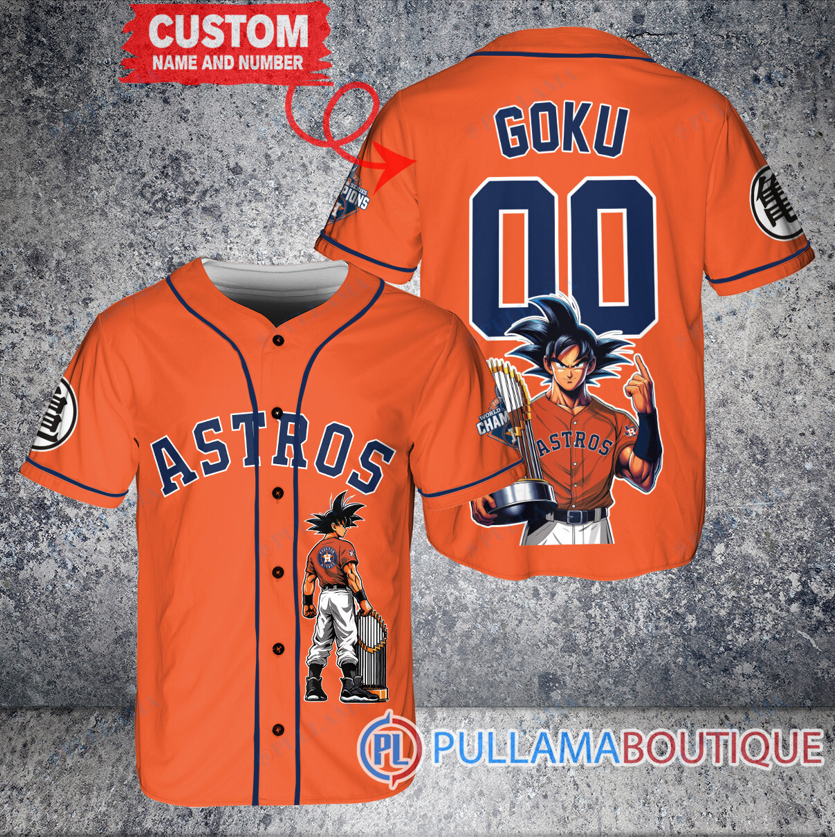 San Diego Padres x Son Goku Kakarot Super Saiyan Dragon Ball Z with Trophy Baseball Jersey Brown V2