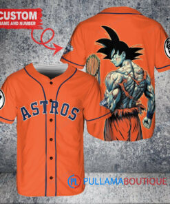 Houston Astros x Son Goku Kakarot Super Saiyan Dragon Ball Z with Trophy Baseball Jersey Orange