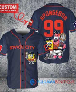 Houston Astros x SpongeBob SquarePants with Trophy Custom Baseball Jersey Navy City Connect