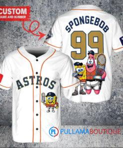 Houston Astros x SpongeBob SquarePants with Trophy Custom Baseball Jersey White