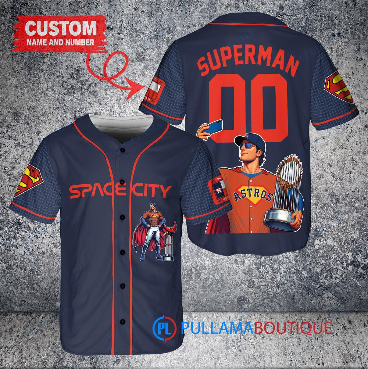 Milwaukee Brewers x Superman DC Comics with Trophy Custom Baseball Jersey Cream