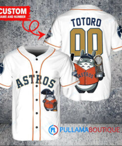 Houston Astros x Totoro Studio Ghibli with Trophy Custom Baseball Jersey White