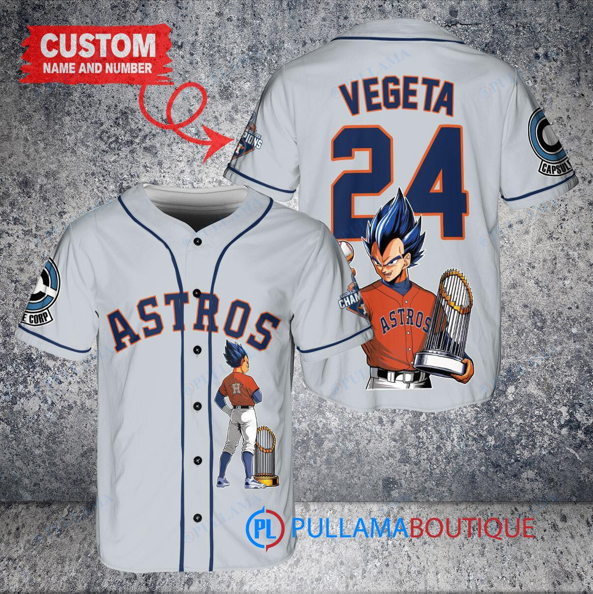 Los Angeles Dodgers x Vegeta Super Saiyan Dragon Ball Z with Trophy Custom Baseball Jersey White