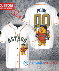 Houston Astros x Winnie the Pooh with Trophy Custom Baseball Jersey White