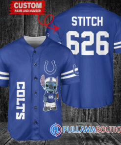 Indianapolis Colts Stitch Custom Baseball Jersey Royal