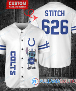 Indianapolis Colts Stitch Custom Baseball Jersey White