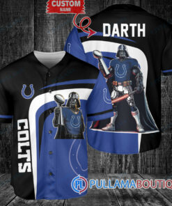 Indianapolis Colts x Darth Vader Star Wars with Trophy Custom Baseball Jersey Royal-Black