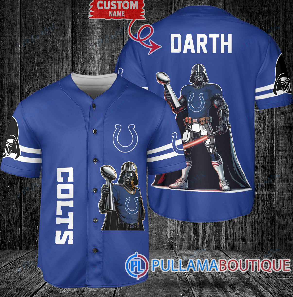 Baltimore Ravens x Darth Vader Star Wars with Trophy Custom Baseball Jersey Black