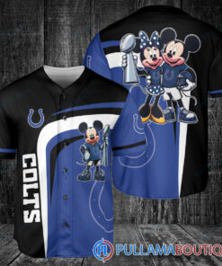 Indianapolis Colts x Mickey and Minnie with Trophy Baseball Jersey Royal-Black