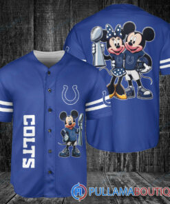 Indianapolis Colts x Mickey and Minnie with Trophy Baseball Jersey Royal