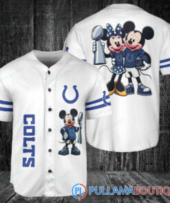 Indianapolis Colts x Mickey and Minnie with Trophy Baseball Jersey White