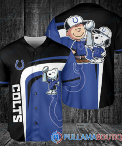 Indianapolis Colts x Snoopy and Charlie Brown with Trophy Baseball Jersey Royal-Black