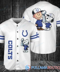 Indianapolis Colts x Snoopy and Charlie Brown with Trophy Baseball Jersey White