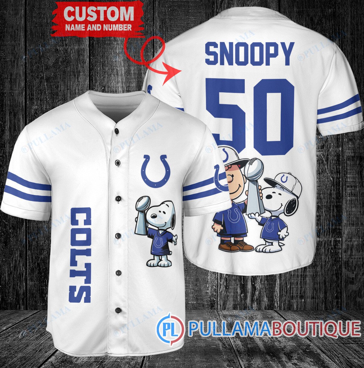 Cleveland Browns x Snoopy and Charlie Brown with Trophy Custom Baseball Jersey White