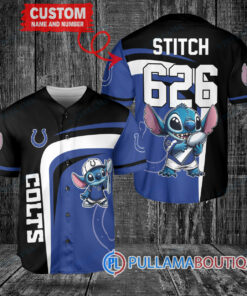 Indianapolis Colts x Stitch with Trophy Custom Baseball Jersey Royal-Black