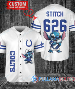 Indianapolis Colts x Stitch with Trophy Custom Baseball Jersey White