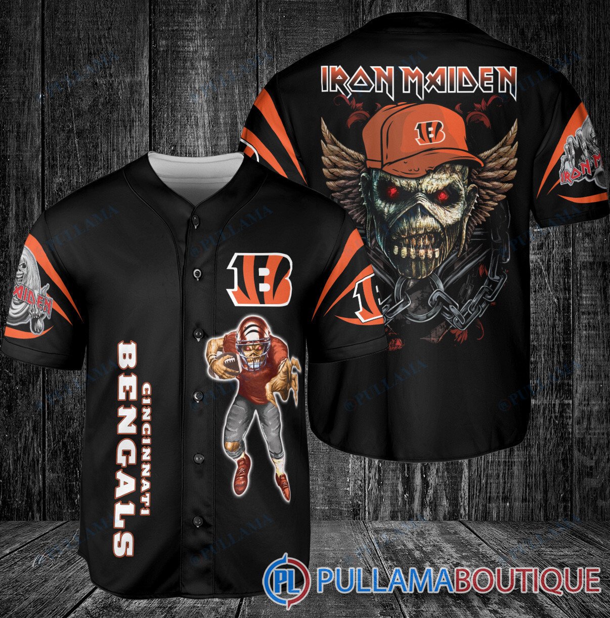 Iron Maiden New Orleans Saints Baseball Jersey