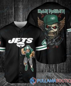 Iron Maiden New York Jets Baseball Jersey