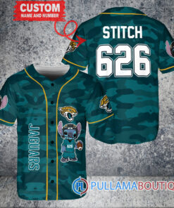 Jacksonville Jaguars Stitch Custom Baseball Jersey Teal Military