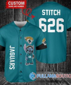 Jacksonville Jaguars Stitch Custom Baseball Jersey Teal