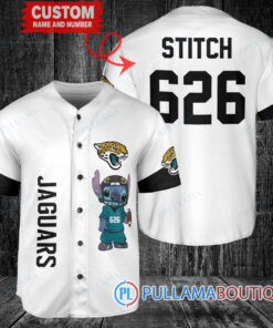 Jacksonville Jaguars Stitch Custom Baseball Jersey White